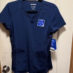 Scrubstar Dark Blue V-Neck Scrub Top